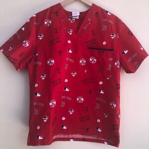 MLB Boston Red Sox Scrub Top Small Baseball